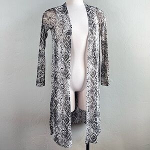 Iris Longline Mesh SnakeSkin Lightweight Cardigan